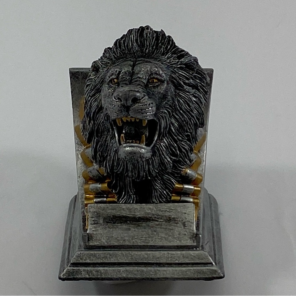 Lion Metalic Silver Gold Sculpture Office Table Desk Decor